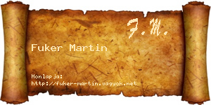 Fuker Martin névjegykártya